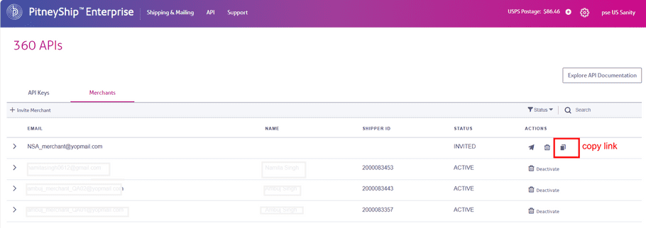 Invitation link for existing customer Invitation link for existing customer